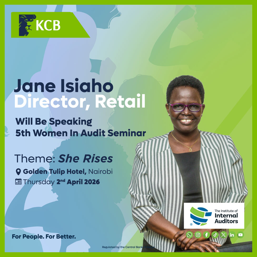 Our Director, Retail Banking, Jane Isiaho, joins the 5th Women in Audit Seminar on Thursday, 2nd April 2026, bringing perspective on financial professionalism and the importance of strengthening women’s representation within the auditing field.​

Under the theme “She Rises,” we