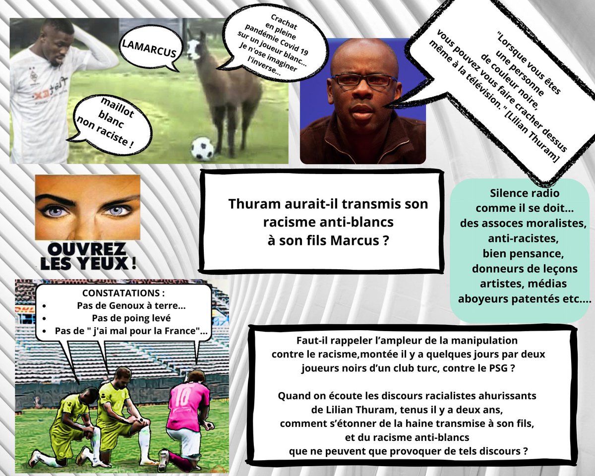 Le fiston MARCUS THURAM crâche sur les blancs !