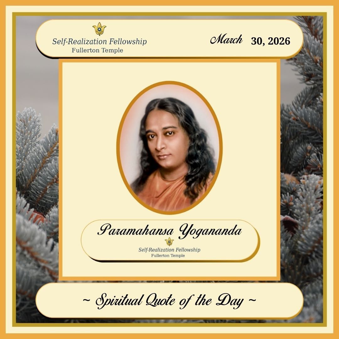 FullertonTemple's tweet image. Do not continue to live in the same old way. Make up your mind to do something to improve your life, and then do it. Change your consciousness; that is all that is necessary.
Paramahansa Yogananda
🧘🏽🪷🕉️

#SelfRealizationFellowship #SRF #YSS #FullertonTemple #Habits