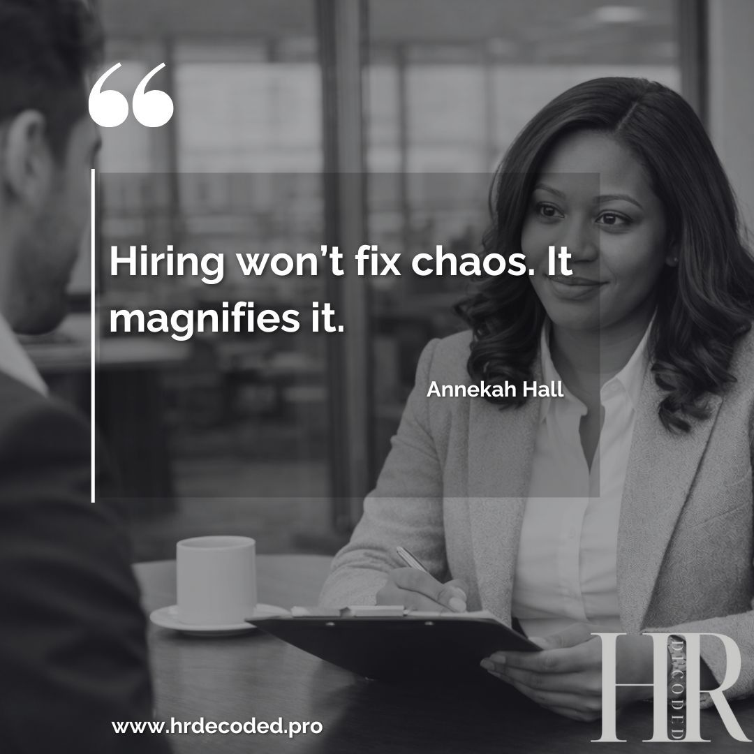 Annekah_Hall's tweet photo. Founders love hiring as a solution. But hiring into chaos makes chaos bigger. You’re just scaling confusion.
#HiringStrategy #ScaleSmart #StartupOps #FounderLed #ExecutionInfrastructure #ManagerStandards #PeopleOps #SaaSLeadership #BusinessSystems #HRConsulting https://t.co/GmT9JOS2NI