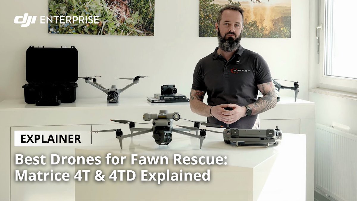 DJIGlobal's tweet image. Best Drones for Fawn Rescue 🦌

Using Matrice 4T and 4TD, teams can detect hidden fawns with thermal imaging and rescue them before mowing begins. 

Learn more 👉 brnw.ch/21x13Go

#djienterprise #matrice4t #wildlifeconservation #fawnrescue
