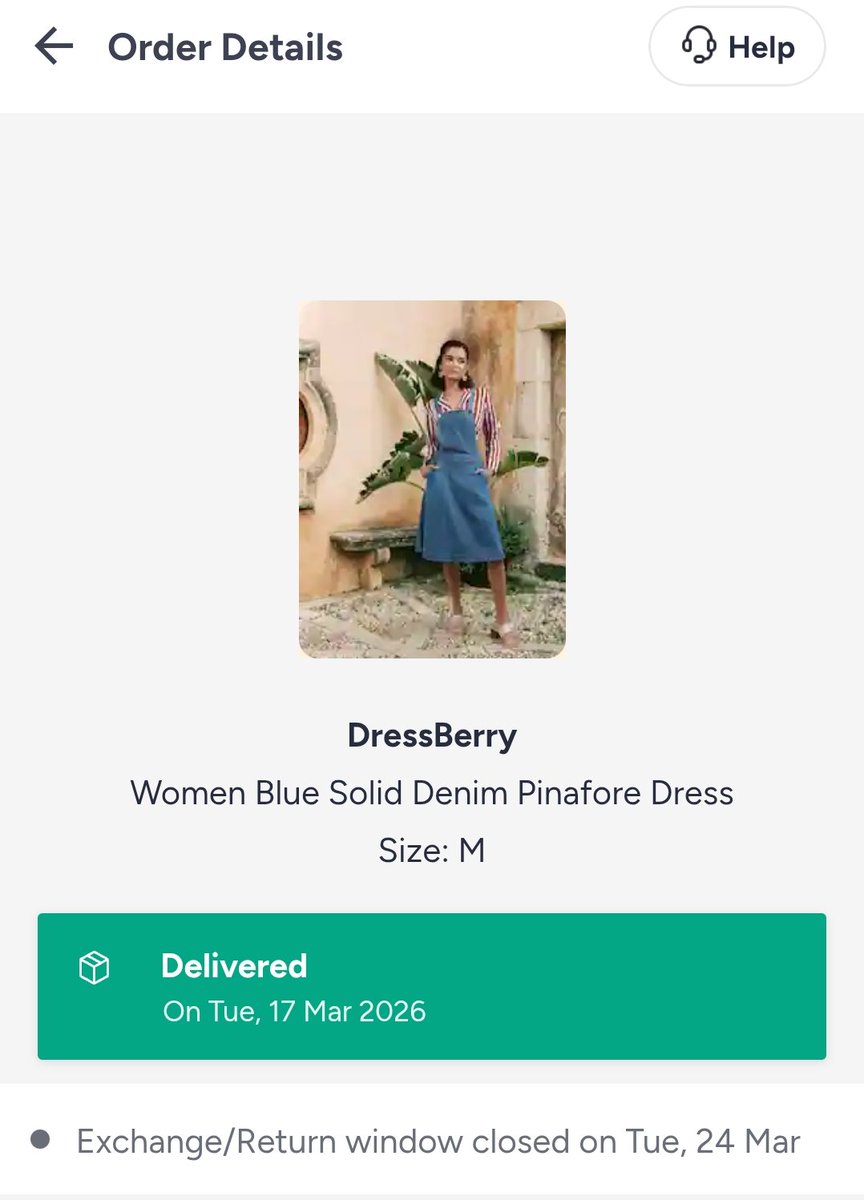 ajaysinghceo's tweet photo. @MyntraSupport @myntra 
I have ordered a dress and delivered on 17/03/2026 but didn't liked the size of the product as this product support only exchange and size is not available, raised complaint on 17/03/2026 still not resolved, customer care not responding, Kindly refund https://t.co/dyuQnkFF0J