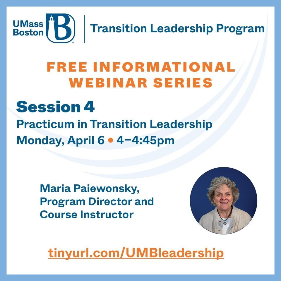 Strengthen your leadership skills in transition education &amp; services for youth with <a href="/UMassBoston/">UMass Boston</a> Transition Leadership Program (TLP)! Join our next info session on 4/6 at 4pm! go.umb.edu/portal/transit…