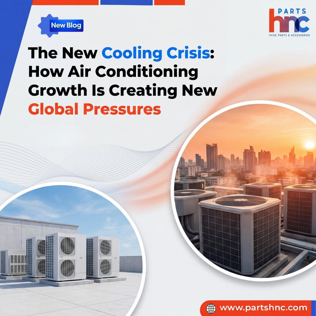 As AC demand surges globally, the HVAC industry faces a "Cooling Crisis."

Our latest blog explores the rising global pressures and their implications for the future of cooling.

Read more: postly.click/nss

#AirConditioning #HVACPartsUSA #CoolingCrisis #PartsHnC
