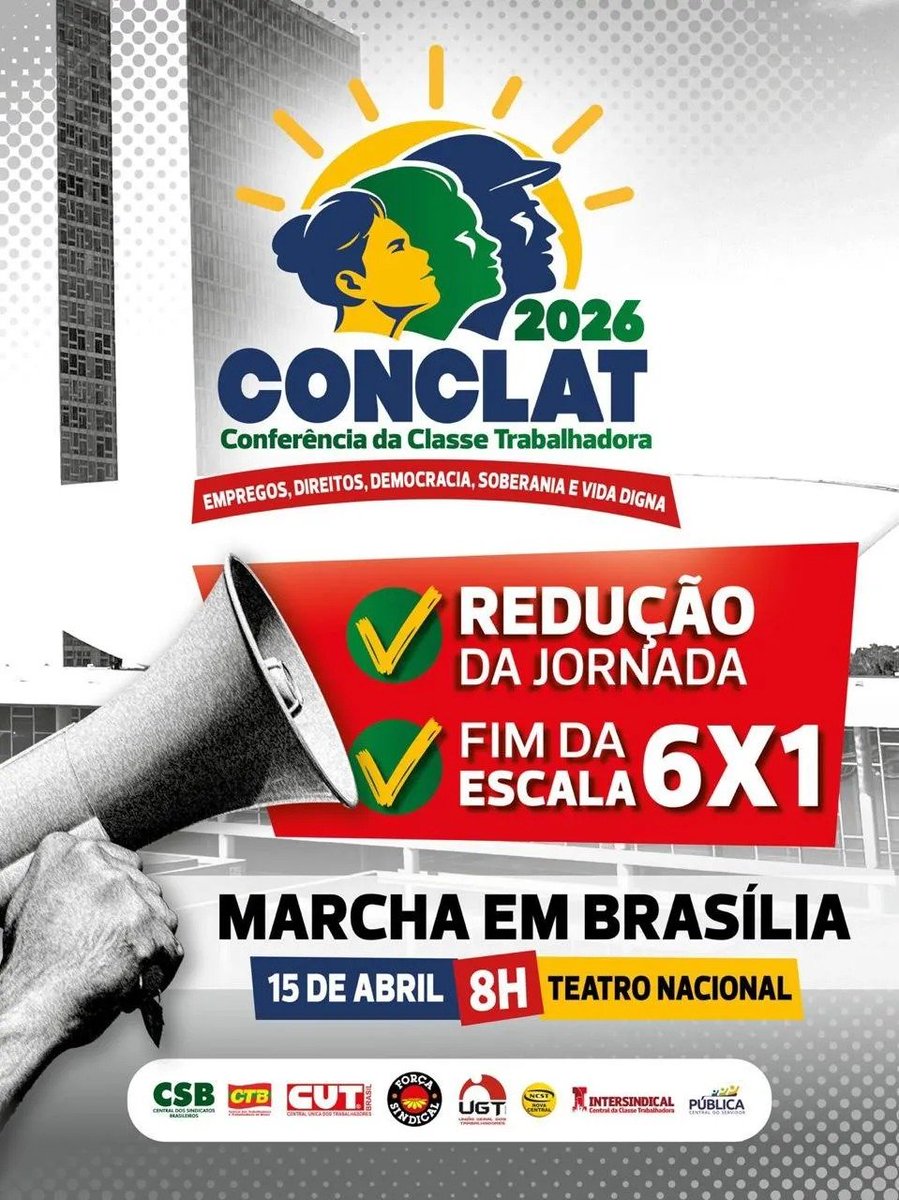 ⏳ Trabalhar para viver, não viver para trabalhar!
A Central Única dos Trabalhadores está na linha de frente da luta pela redução da jornada e pelo fim da escala 6x1, sem redução de salário. Mais tempo de vida, mais saúde e mais dignidade para a classe trabalhadora!