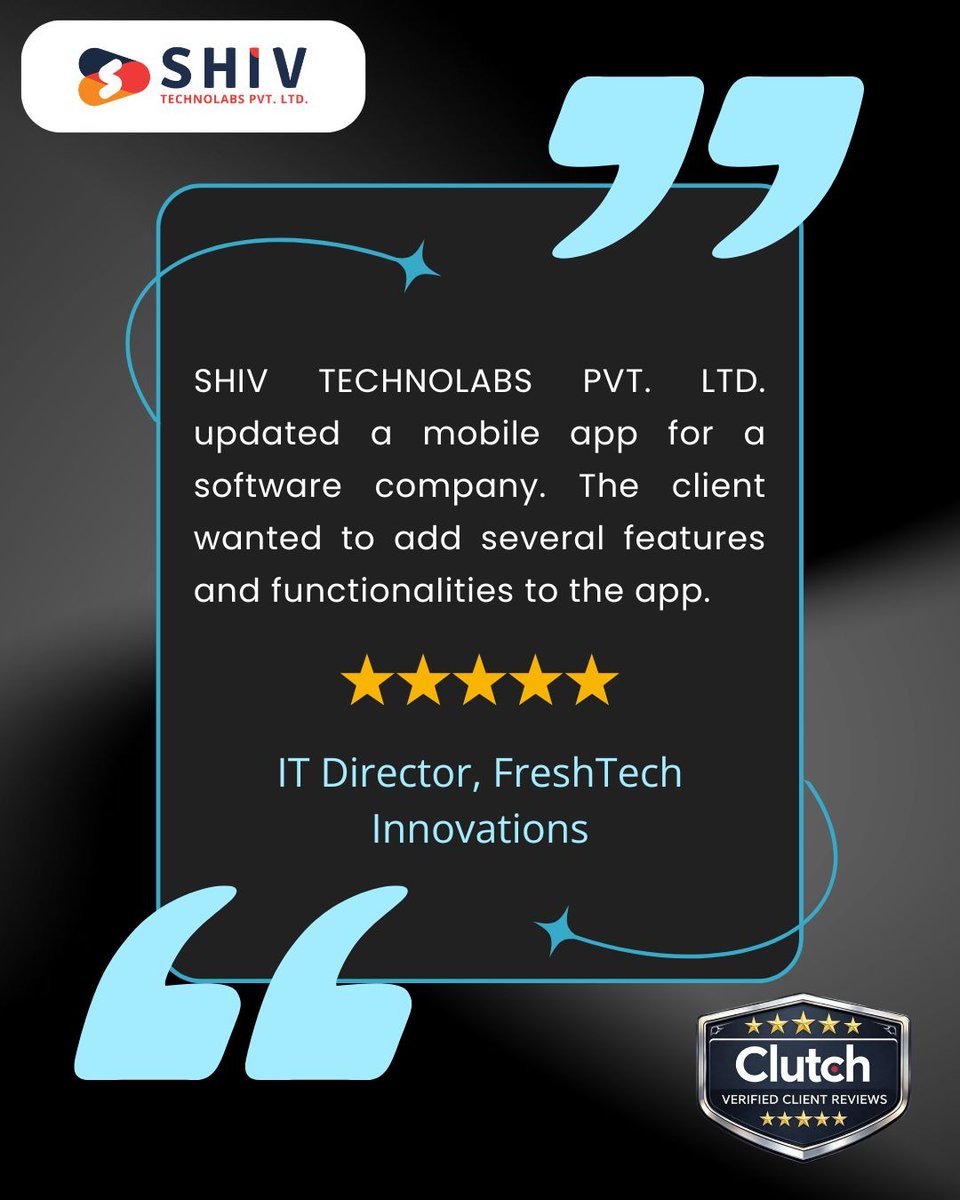 Shiv_Technolabs's tweet image. 𝐀𝐧𝐨𝐭𝐡𝐞𝐫 𝐡𝐚𝐩𝐩𝐲 𝐜𝐥𝐢𝐞𝐧𝐭, 𝐚𝐧𝐨𝐭𝐡𝐞𝐫 𝟓⭐ 𝐫𝐞𝐬𝐮𝐥𝐭!

Let’s improve your app too 🚀

#mobileappdevelopment #clientsuccess #shivtechnolabs #knightcoders