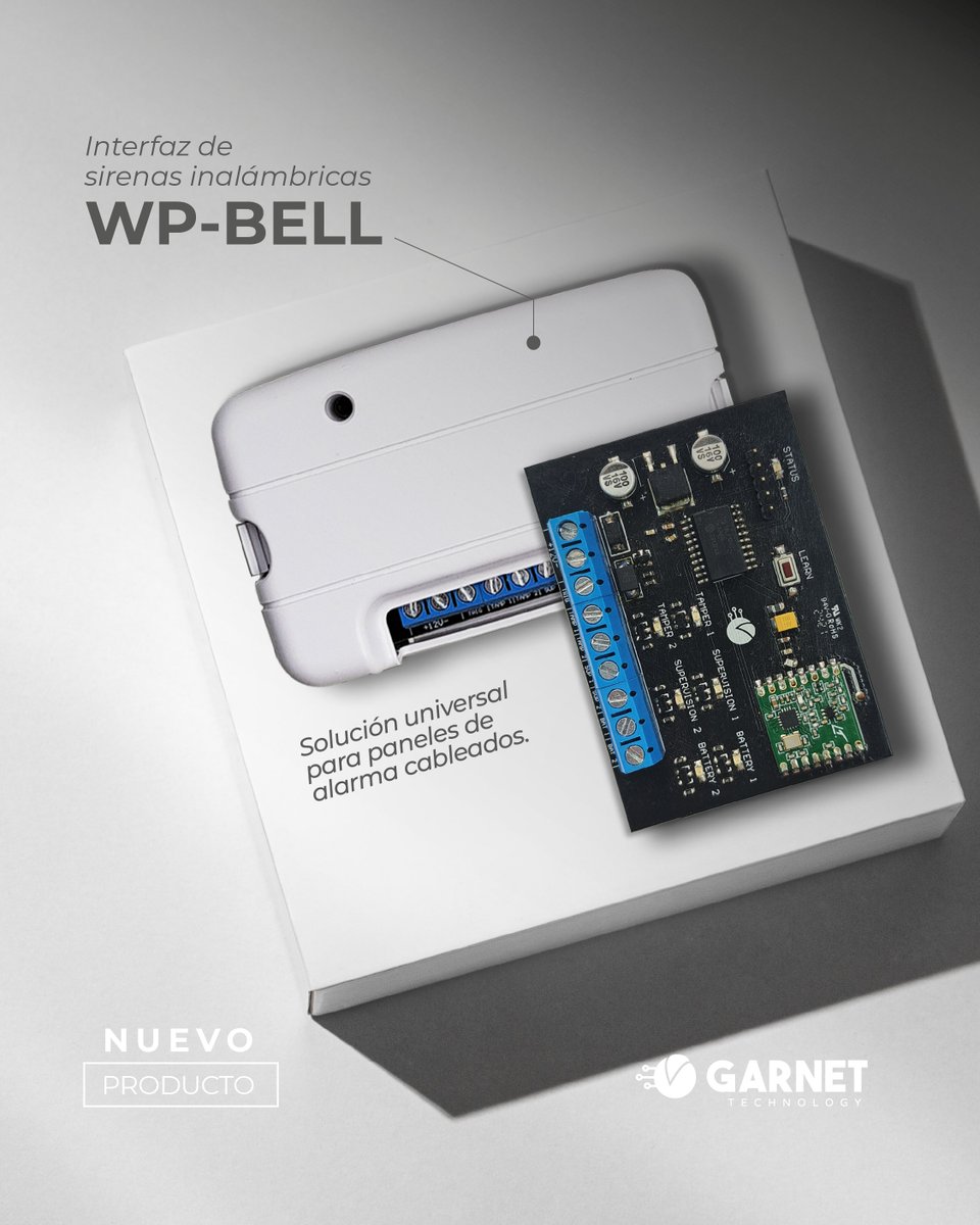 🔔 Garnet presenta WP-BELL: nueva interfaz para sirenas inalámbricas.

Una nueva solución de Garnet para ampliar configuraciones en sistemas de alarma.

Más información sobre esta y otras soluciones de <a href="/GarnetAlarmas/">Garnet Technology</a> en su sitio oficial garnet.com.ar