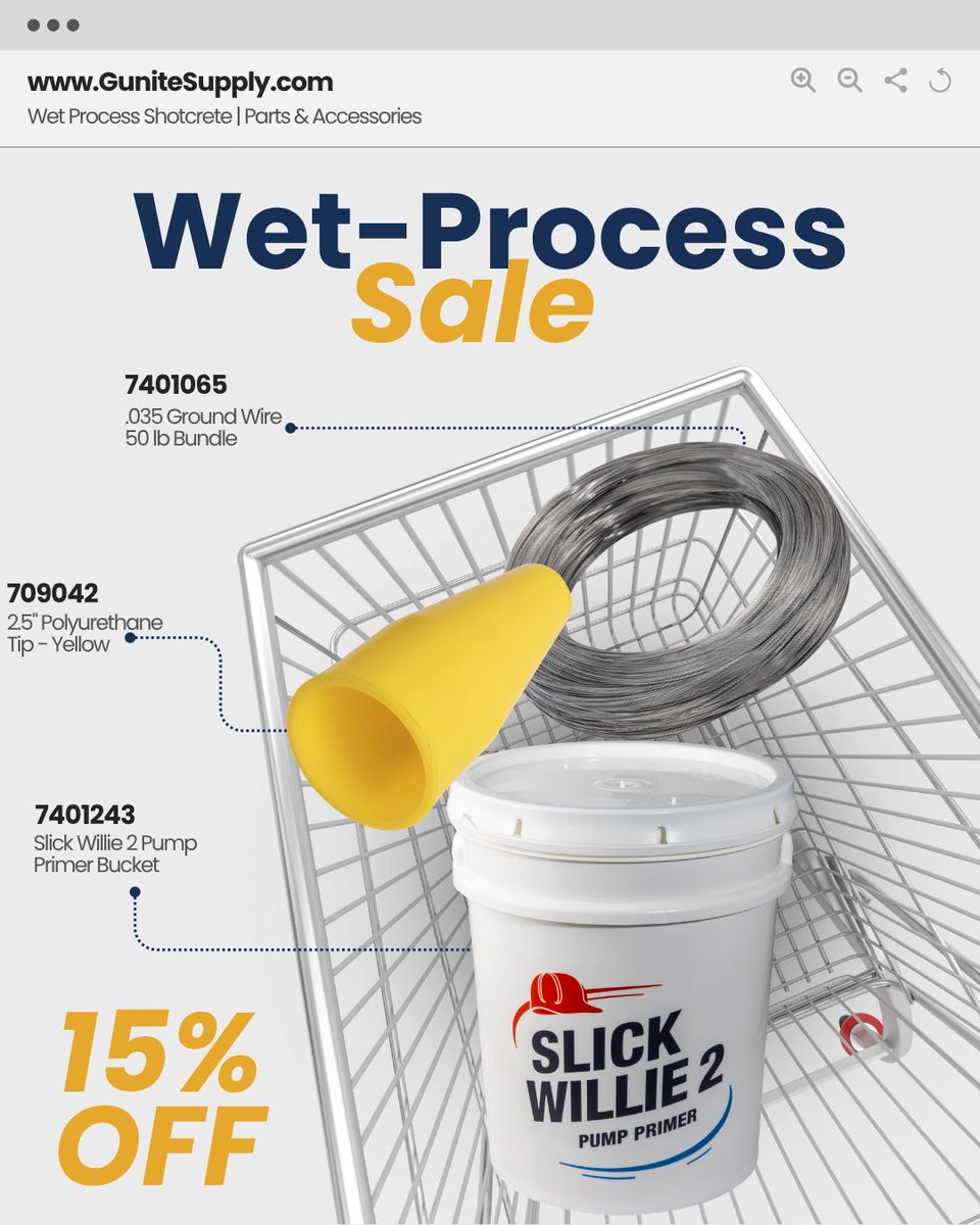 GuniteSupply's tweet image. Tick Tock, Shotcrete Pros⏰

Our wet process shotcrete sale is live, but only for a limited time.

Take 15% off hoses, wire, finishing tools, &amp;amp; more when you order online.

Stock up before the sale disappears.⌛

#GSE #Gunite #Shotcrete #OEM #Construccion #Concrete #GuniteSupply