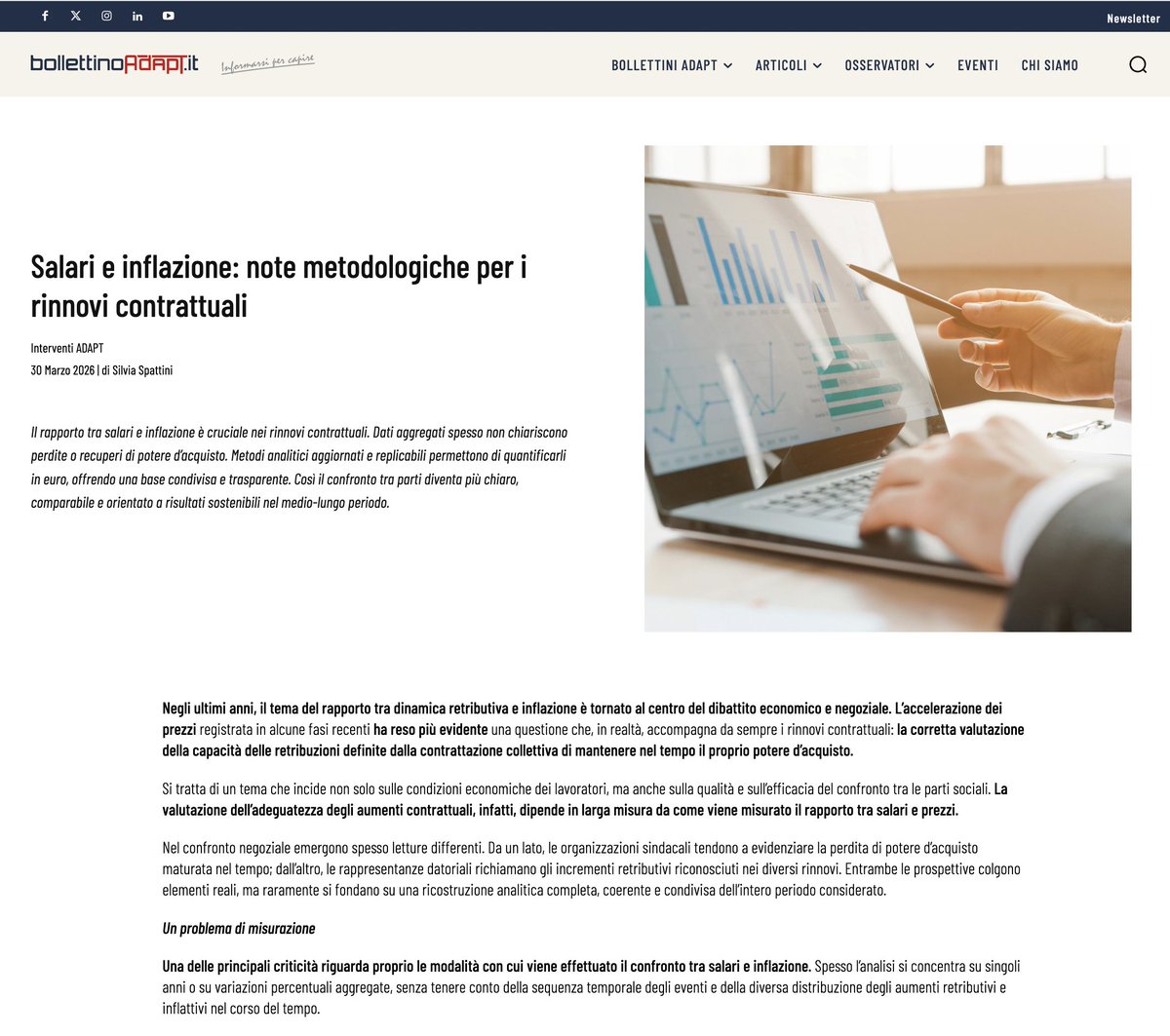 Salari e inflazione: "note metodologiche" per gli attori dei rinnovi contrattuali. Spunti e proposte operative di <a href="/SilviaSpattini/">Silvia Spattini</a> via <a href="/bollettinoADAPT/">bollettinoADAPT</a> #OpenAccess qui: 
bollettinoadapt.it/salari-e-infla…