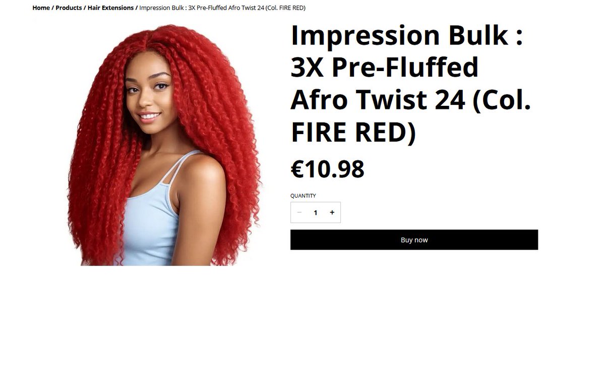gewe_d2d's tweet image. Sale ON |  GeWe Hair&amp;amp;Cosmetics - Athlone Product: Impression Bulk : 3X Pre-Fluffed Afro Twist 24 (Col. FIRE RED) | Price : EUR 10.98 exclusive of shipping costs Location : g.co/kgs/LYHPjy7 Shop at : gewe.ie/product/impres… #GeWe #Athlone #Impression #HairExtensions #Amazon