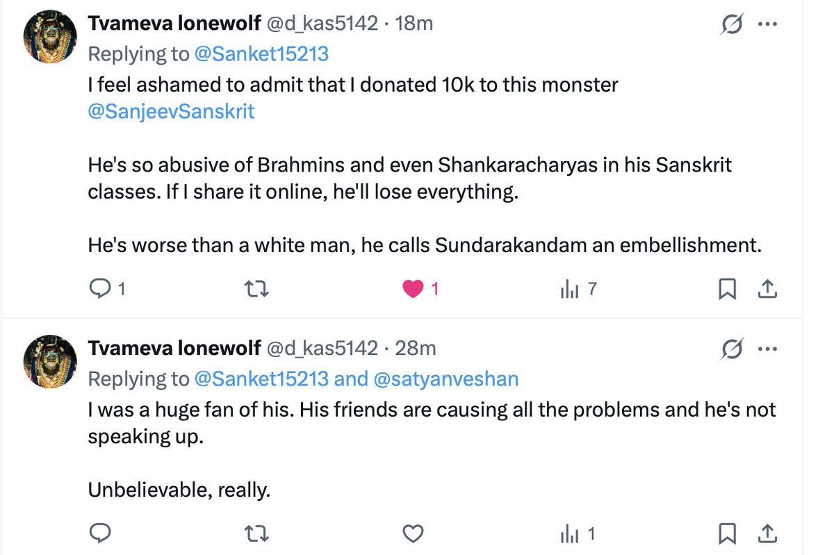 🚨🚨 GEMS OF SANJEEV NEWAR 

Short starter pack 🧵

This Individual <a href="/SanjeevSanskrit/">Sanjeev Newar | सञ्जीव नेवर</a> (blocked me for questioning as why he was blindly amplifying UGC guidelines without reading it) feels he is entitled because he is doing work on ground and doing great service to Hindutva.

When
