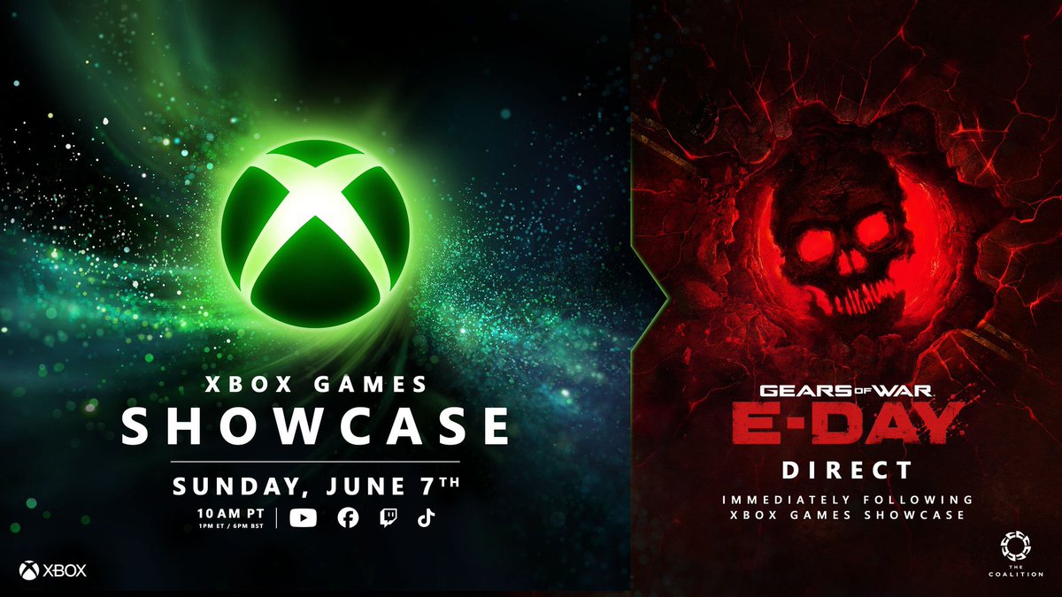 RinoTheBouncer's tweet image. NEWS: Xbox Games Showcase announced for this summer🚀 

🗓️June 7
⌚️10AM PT/1PM ET

✅First gameplay looks
✅News from upcoming first-party games
✅Third party partners
✅Gears of War: E-Day direct will follow

What are your dream announcements?😎