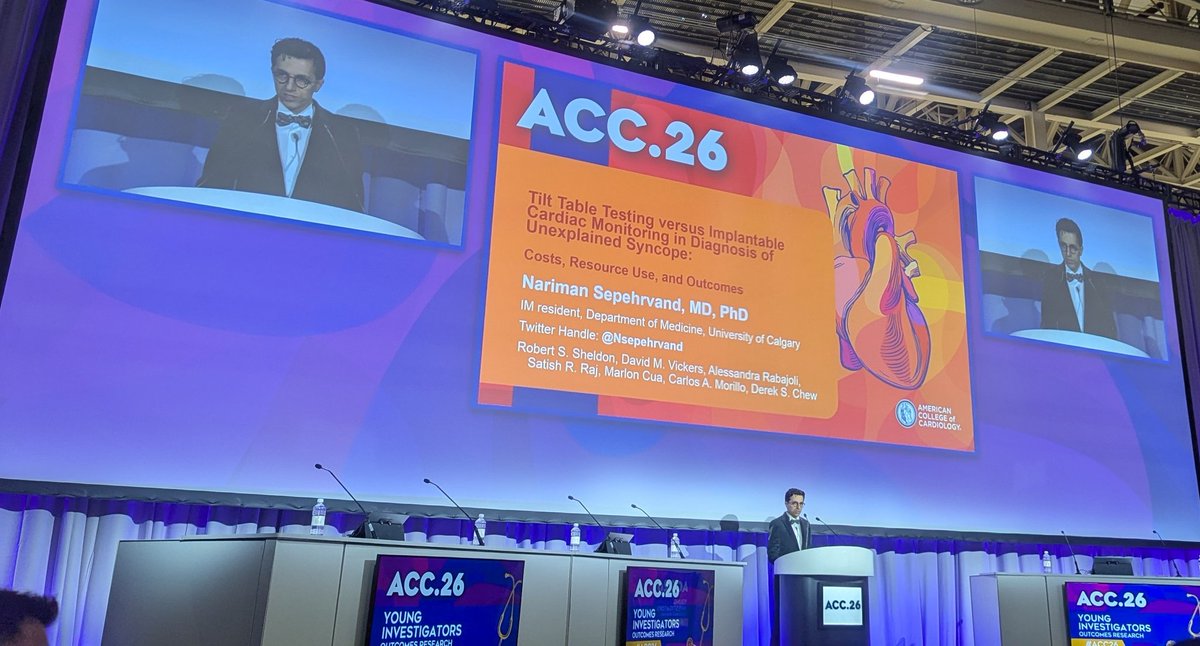 sanaz_hatami's tweet photo. Great presentation by @NSepehrvand at #YoungInvestigatorAward competition regarding HUT vs ICM in investigating unexplained #syncope in older adults! So proud 🥹👌
#ACC26 #NOLA @CalgaryMedicine https://t.co/kJIxAJCqG6