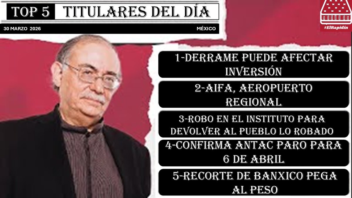 Ya al #aire🔴👉¡#ElRapidínMañanero 5 NOTICIAS para EMPEZAR tu DÍA con JAIME GUERRERO
<a href="/nostalgiacaviar/">jaime guerrero</a>!
📌AquíLinkMañanero👀👇
youtube.com/live/aRGeOQxSE…