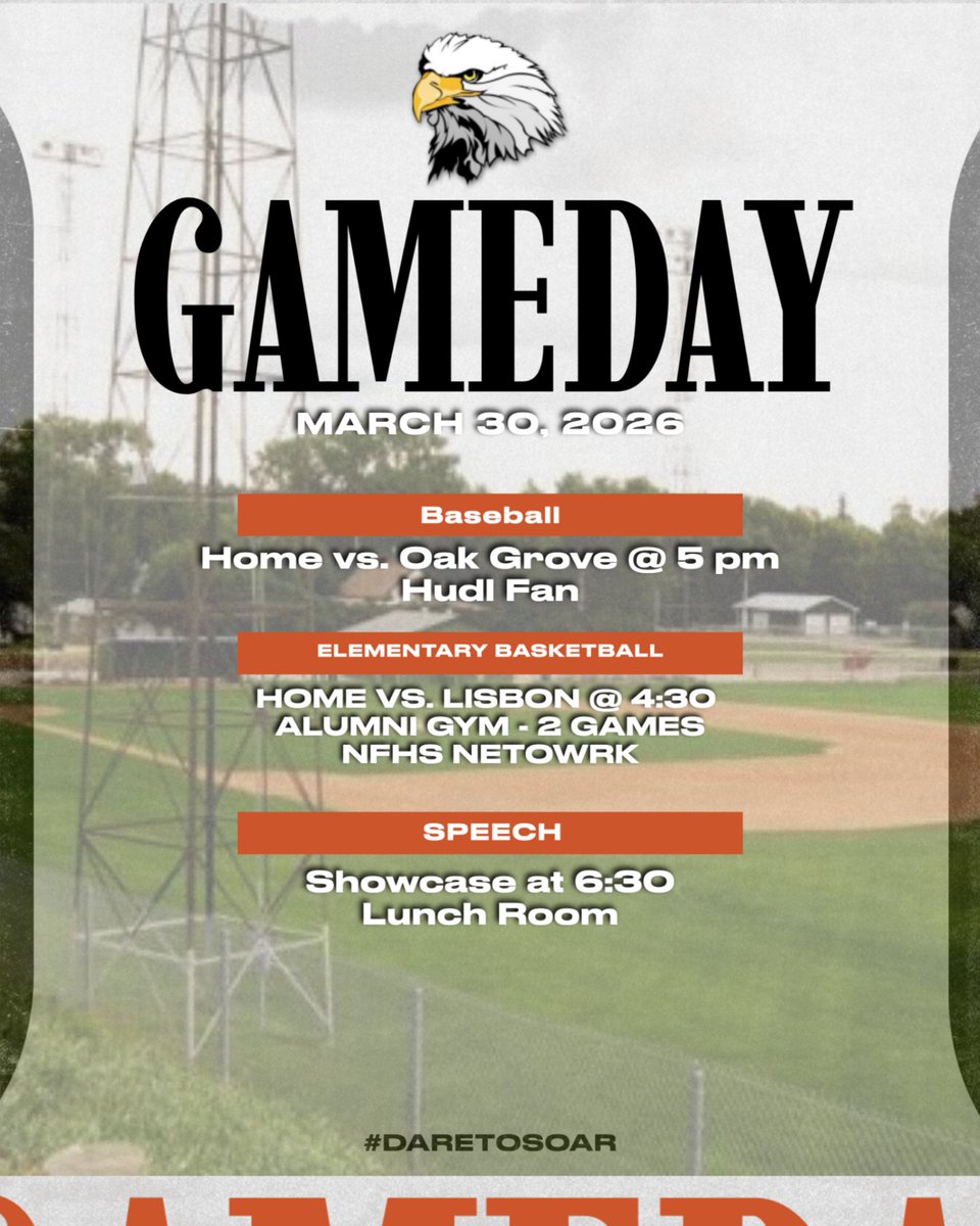 Enderlinad's tweet photo. Events today for Enderlin Activities. Good luck Eagles! https://t.co/fIDbczXBo6