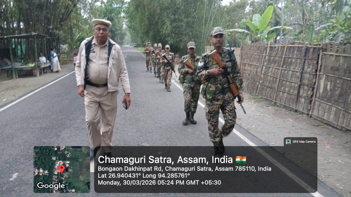 MajuliPolice's tweet photo. Area domination and naka checking are being carried out across Majuli under the supervision of SSP Majuli.

 Strict measures are in place to maintain law &amp; order.

Public cooperation is solicited.
@assampolice 
@DGPAssamPolice https://t.co/YhySZK8nGF