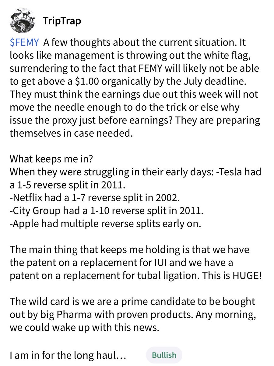 TripTrapTrading's tweet photo. $FEMY a few thoughts about the current situation… https://t.co/2HBPeDWDTY