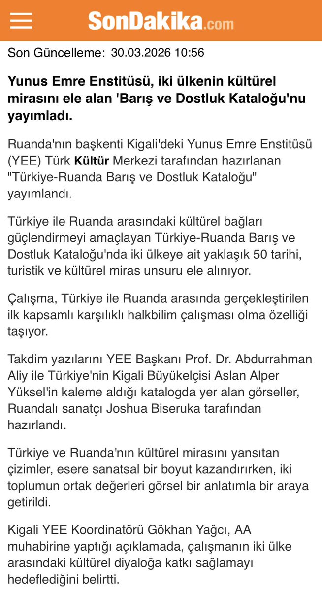 Yunus Emre Enstitüsü Ruanda tweet media