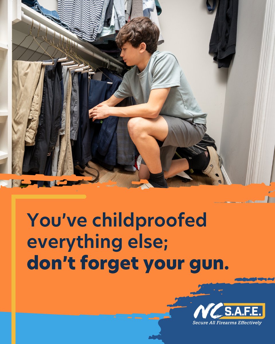 nc_safe's tweet photo. Kids are naturally curious and can find a gun that is “hidden.”

Keep everyone in your home protected by practicing safe gun storage.

Find storage tips: https://t.co/bJGngGWvHc https://t.co/Hx3xam7HV6