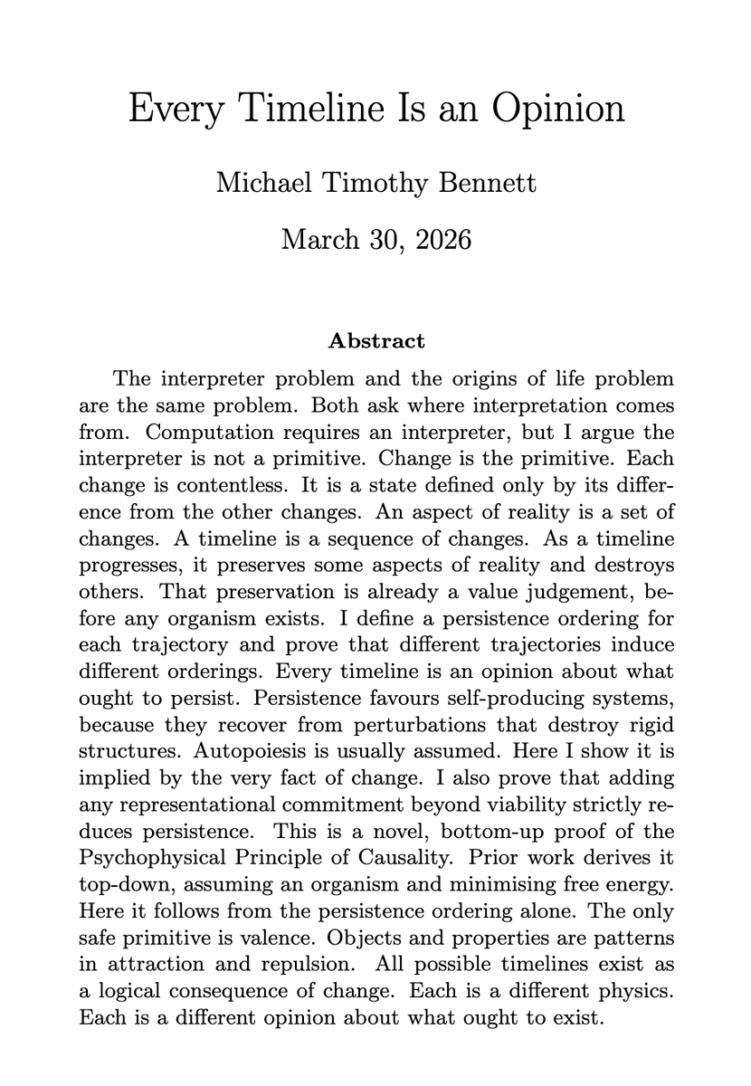 Michael Timothy Bennett tweet media