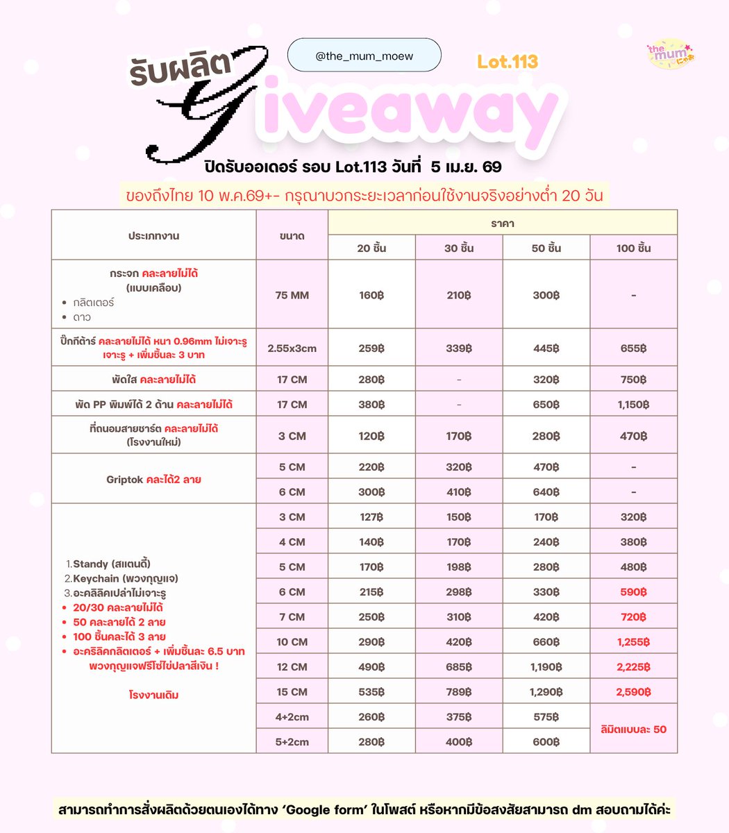 ゚.*เดอะมั่มเหมียว รับทำของแจก ตัดรอบทุกวันศุกร์ tweet media