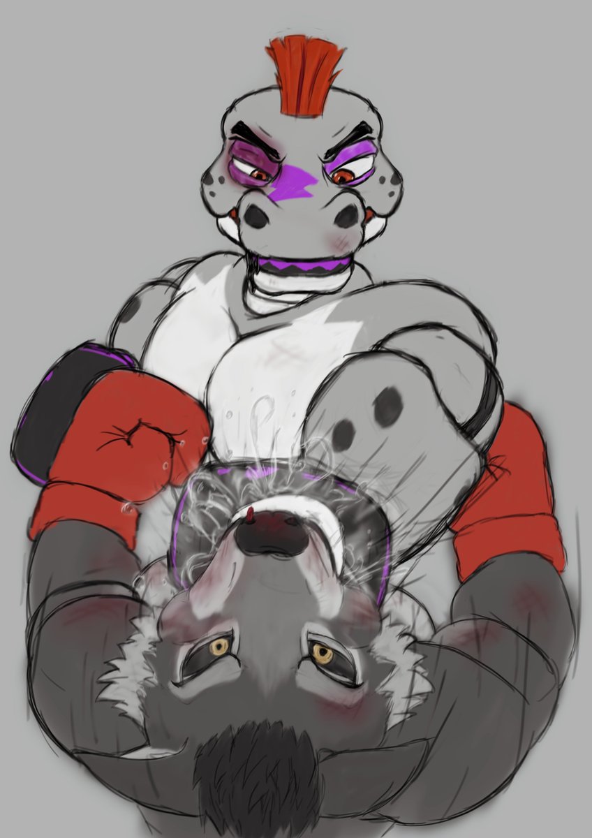 Cooper holds his own against Monty, but not well enough to withstand his punches.
🥊💦💫
#Boxing #furryboxing #FNAF 

The commission is made for: <a href="/EuphoricRauol/">EuphoricRaoul</a> 

x.com/Ando090jw/stat…