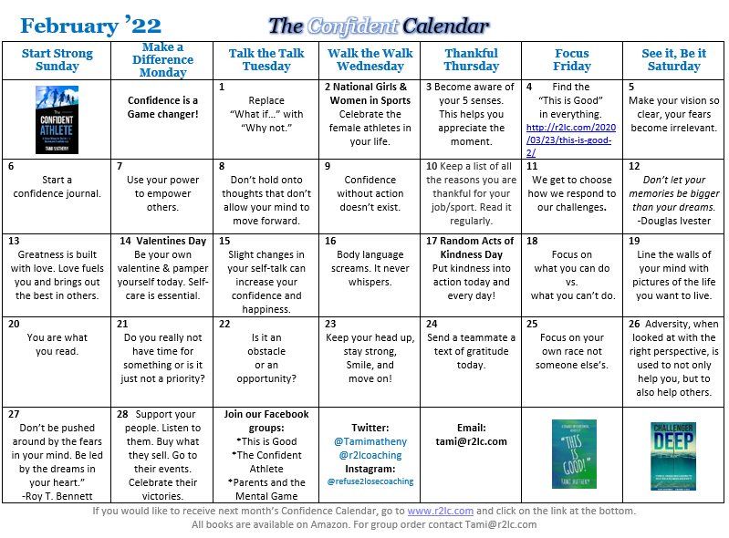 R2LCoaching's tweet photo. April Confidence Calendar - https://t.co/2662l0G3k4 https://t.co/3d8yGTxm6T