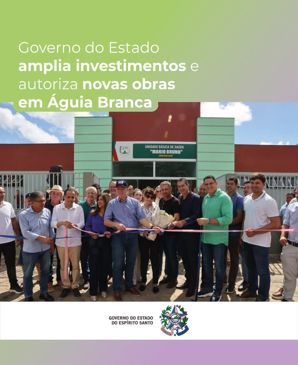 📍Águia Branca: Governo do Estado entregou nova unidade de saúde e pontes rurais, anunciou investimentos em educação e infraestrutura, autorizou obras de muro de contenção em Cristo Rei e estabilização de rocha no Morro do Cruzeiro.

Mais em: es.gov.br
