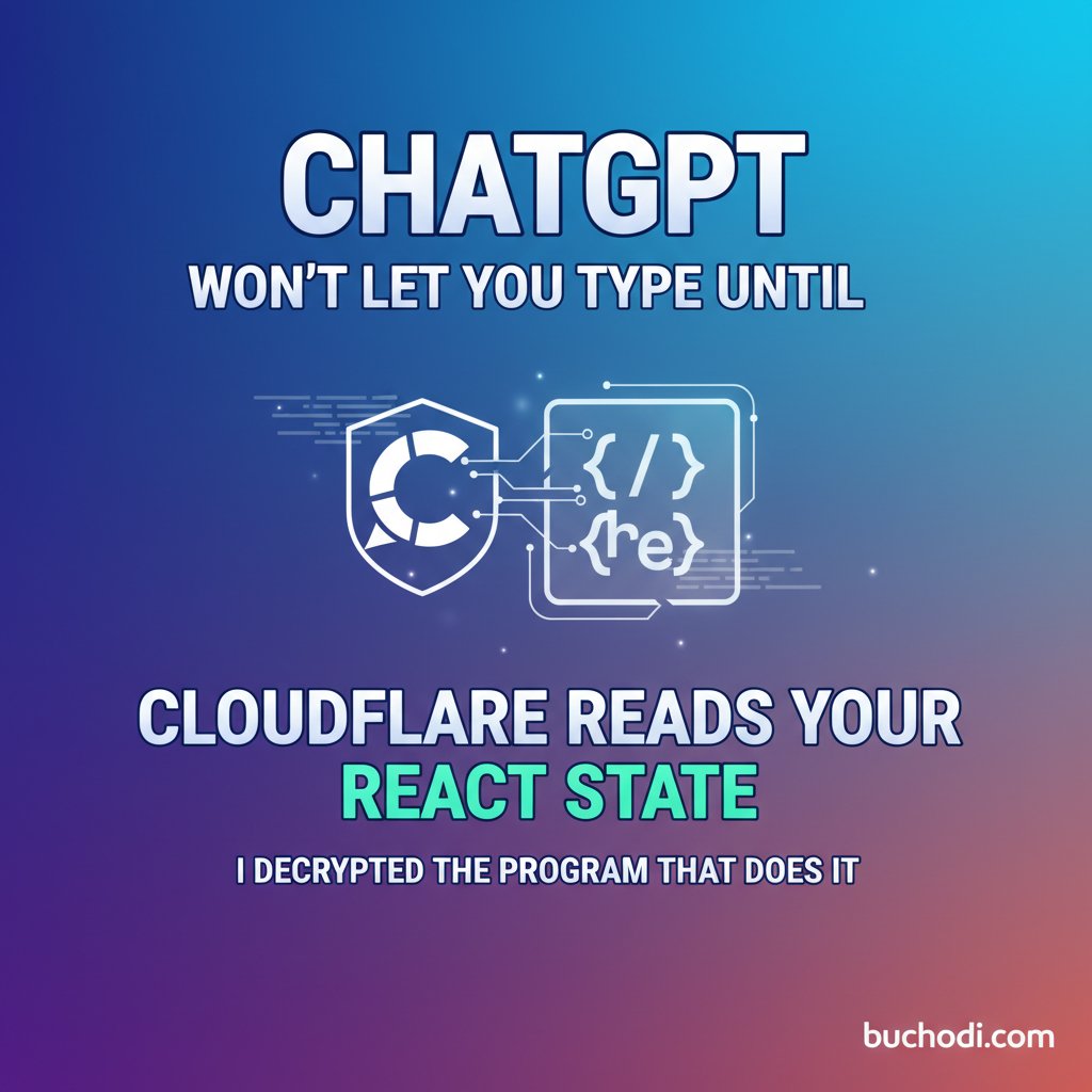 LumaByteCo's tweet photo. Unexpected! ChatGPT now requires Cloudflare to read your React state before accepting input. A concerning privacy/performance impact? 🤔 #ChatGPT #Reac
https://t.co/CQ8dscBhhF https://t.co/pBenLQXT4U
