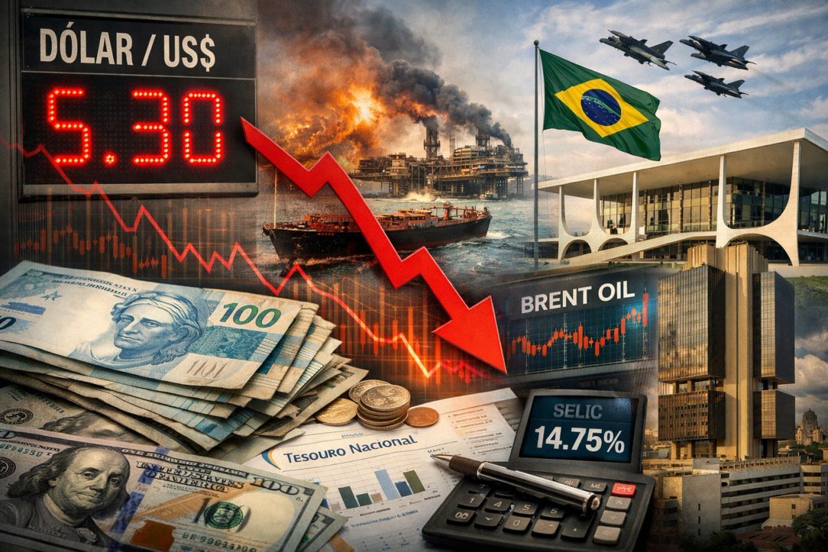 EdaKayatt's tweet photo. 📉 Brazilian Real Weakens Amid Regional Tensions

💵 The Brazilian real has depreciated toward 5.3 per US dollar as investors respond to multiple pressures affecting the currency's stability. https://t.co/z4v2jWypnj