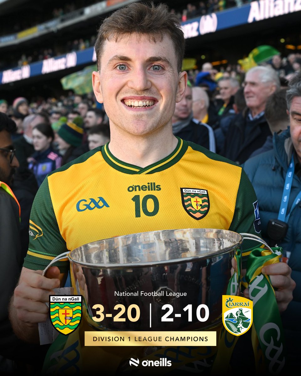 ONeills1918's tweet image. League Champions crowned 👑

Donegal, Meath, Down &amp;amp; Carlow rise to the top on a massive finals weekend 🏆
 
#GAA #NationalLeague #ONeills #ONeillsSportswear