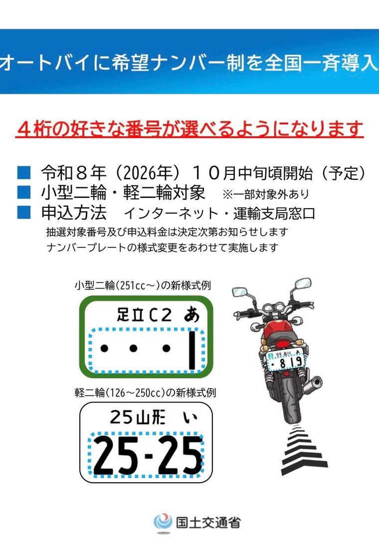 ___hissy___'s tweet photo. バイクの希望ナンバー
2026年10月から開始するらしい
🏍💨💨💨
#希望ナンバー 

https://t.co/4L0k37oogZ https://t.co/6iPYj7gR5m