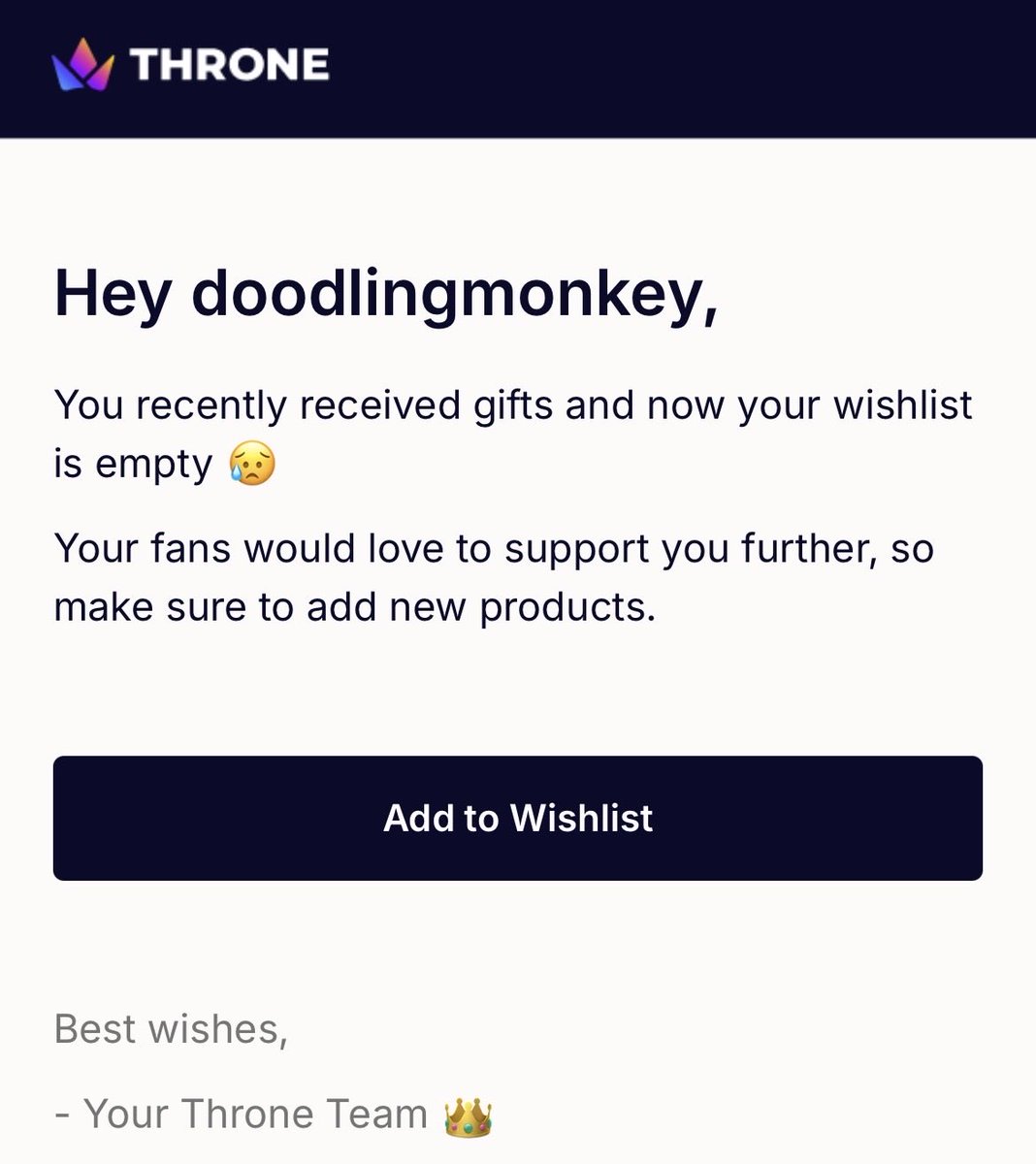 Stream last night was insane 🥺 who ever was the Anonymous gifter that cleared out my Throne wishlist 🤯 THANK YOU SO MUCH!!! 
I feel incredibly spoiled and shocked 🫶 ahhhhhhhh thank you thank you!!!!!