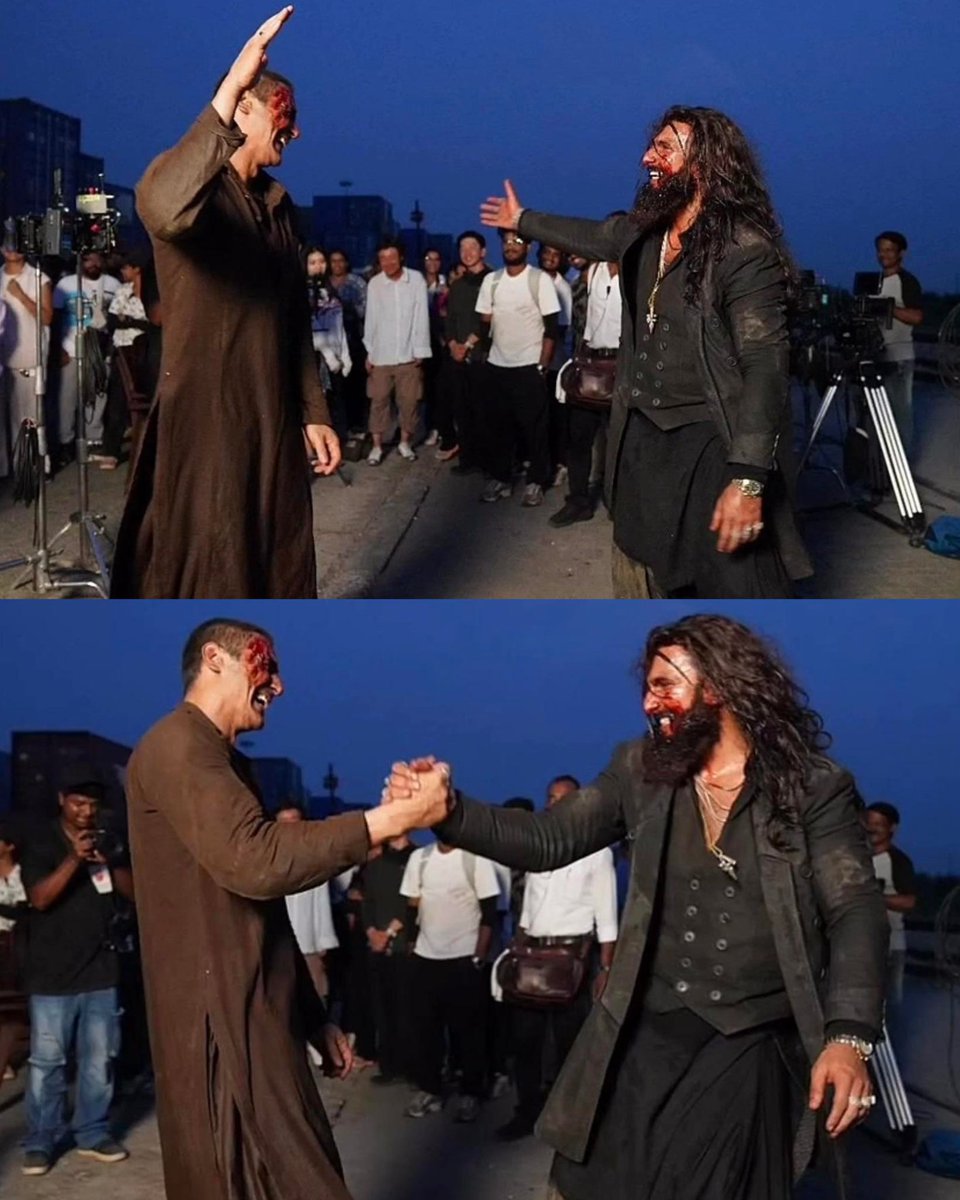 Arjun Rampal and Ranveer Singh after shooting the climax of Dhurandhar 🤯💥