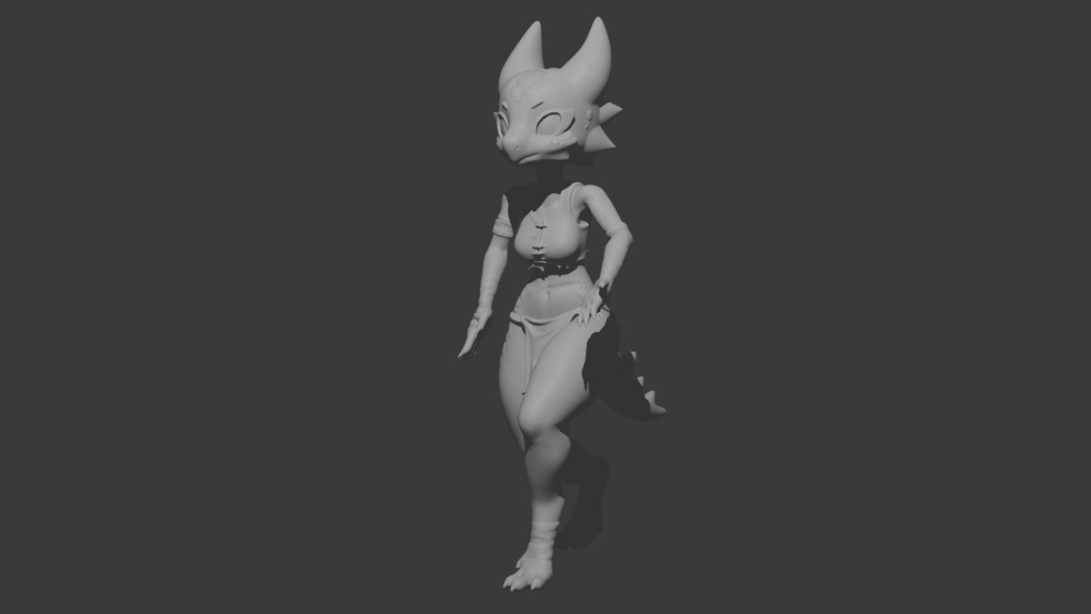 NoctisTheDread's tweet photo. Rigged kobold model. WIP https://t.co/oHZMKabsgR