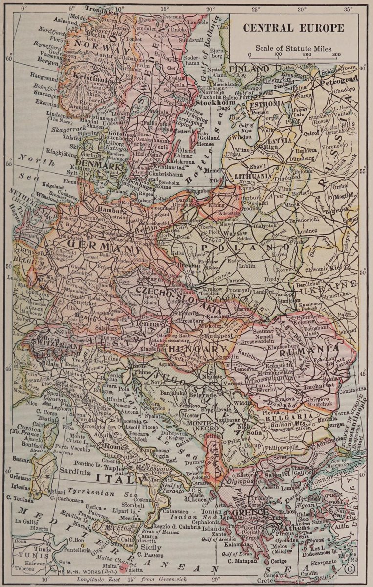 EdmapsCom's tweet photo. Old school history maps: Central Europe, 1921 (from I. O. Winslow, Europe, D.C. Heath & Co., Boston - New York - Chicago, 1921)
(More old school history maps: https://t.co/VuC8YUfHkn)
#history #historical #map #maps #atlas #geographical #geography #war #WWI #Europe #Germany #Austria #Russia #Ukraine #Poland #Romania #Hungary #Moldova #Slovakia #Bulgaria #Greece #Croatia #Serbia #Italy #Türkiye #Albania #Czechia #Lithuania #Netherlands #Norway #Sweden #Denmark #Belgium #France #Switzerland #Finland #Latvia #Estonia