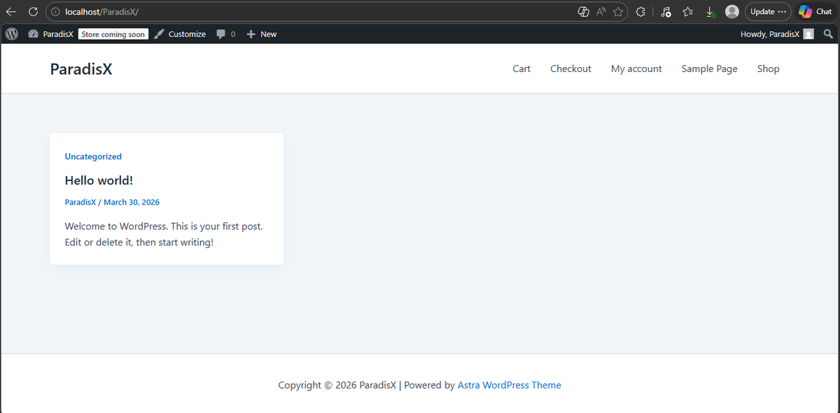 Dev_Maxin's tweet photo. Starting another WordPress side project

Name: ParadisX
Description: UnDisclosed 

Would share more about it later https://t.co/I5aIc0ATBY