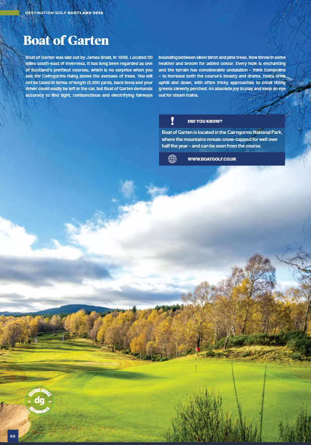 DGgolfguide's tweet photo. 🏴󠁧󠁢󠁳󠁣󠁴󠁿Boat of Garten Golf Club - a true Highland gem.

Set in the Cairngorms, just 30 mins from Inverness, this #JamesBraid masterpiece, blends links &amp; heathland through stunning pine woodland. 

Tight, testing, and always memorable. 

View them here ➡️ https://t.co/geVM7TjfAC

#Golf https://t.co/Q2gOl8vq63