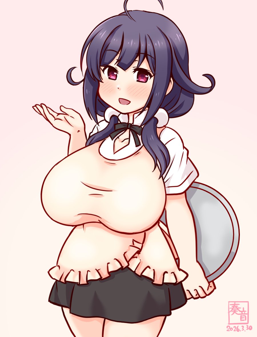 「フーカデンビーフ、いかがでしたか?
 …ふふ、良かったぁ♪」

#艦これ版真剣お絵描き60分一本勝負_20260330
#大鯨 