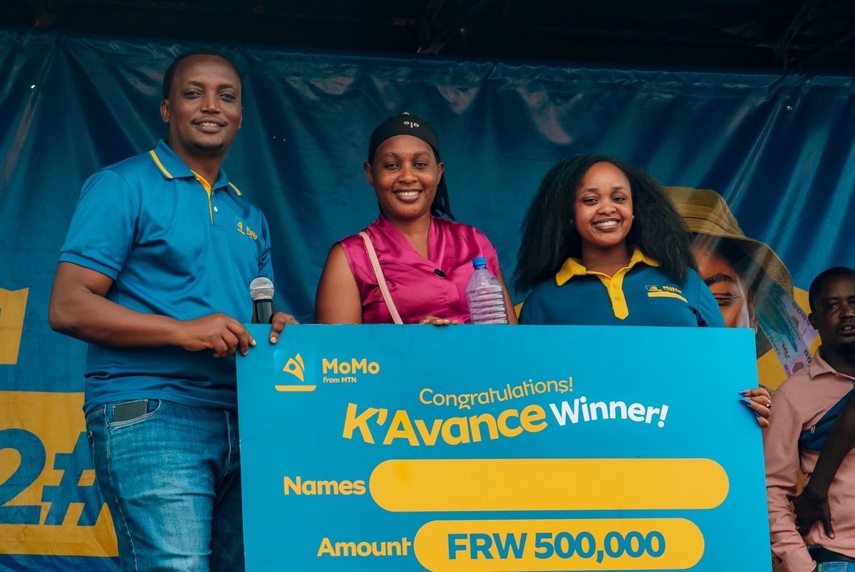 MoMo_Rwanda's tweet photo. From Kigali to Gatsibo (Mugera Market), the excitement was real as our team met the lucky winners who opted in for K'avance and walked away with amazing cash prizes. Smiles, celebration, and big wins all around. This could be you. Dial *182*5*2# and opt in for K'avance today.

#BivaMoMotima #MoMoIsLife