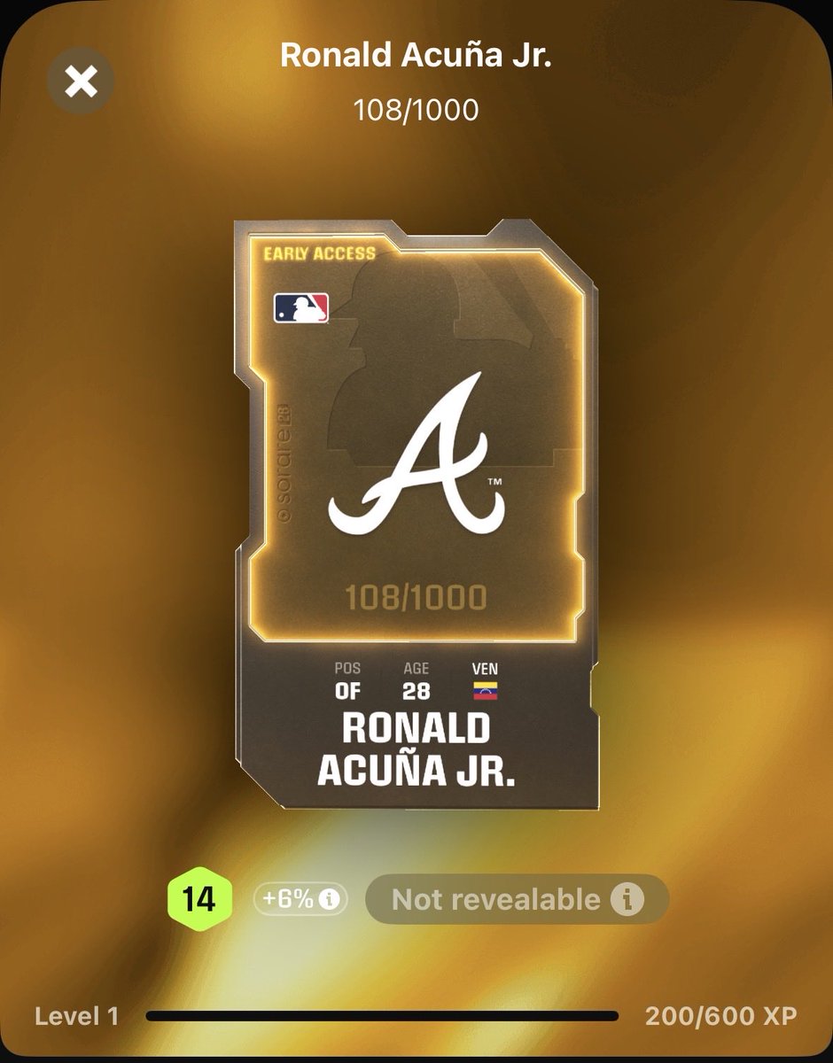 mikeybreslin's tweet photo. Pretty happy with my reward essence craft 😍🔥 AND the Braves have a 4 game slate this GW! @SorareUS https://t.co/f8ZuWVxSMn