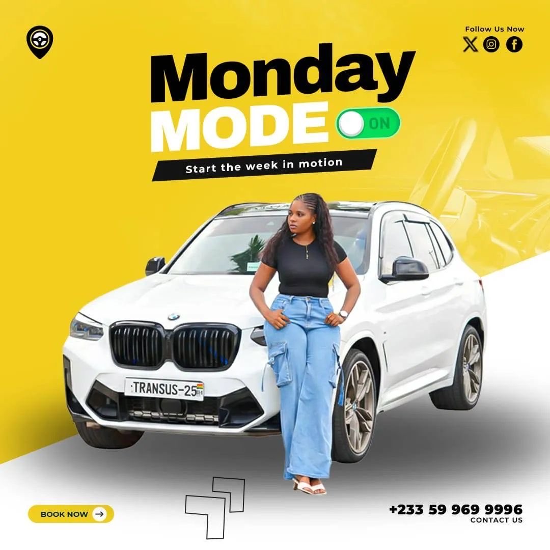 TransusD's tweet photo. New week, new rides. Start your week in motion with premium transportation you can rely on. 💯 

Don't let Monday slow you down—let us handle the drive while you focus on the destination.

📲 Rent your ride now: +233 59 969 9996 or send us a DM! https://t.co/q8WchiZFcf
