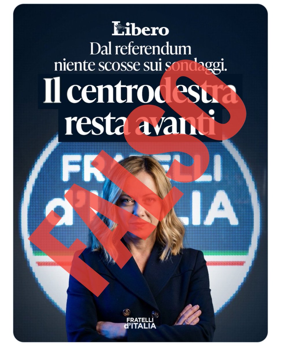 Il consenso è in caduta libera, ai loro  sondaggi non crede più nessuno, il governo è "saldamente" trascinato per i piedi come un cadavere da una premier arrogante che sa bene che questa è la sua prima e ultima volta.
Difendete le poltrone? Bene per noi! #MeloniDimettiti