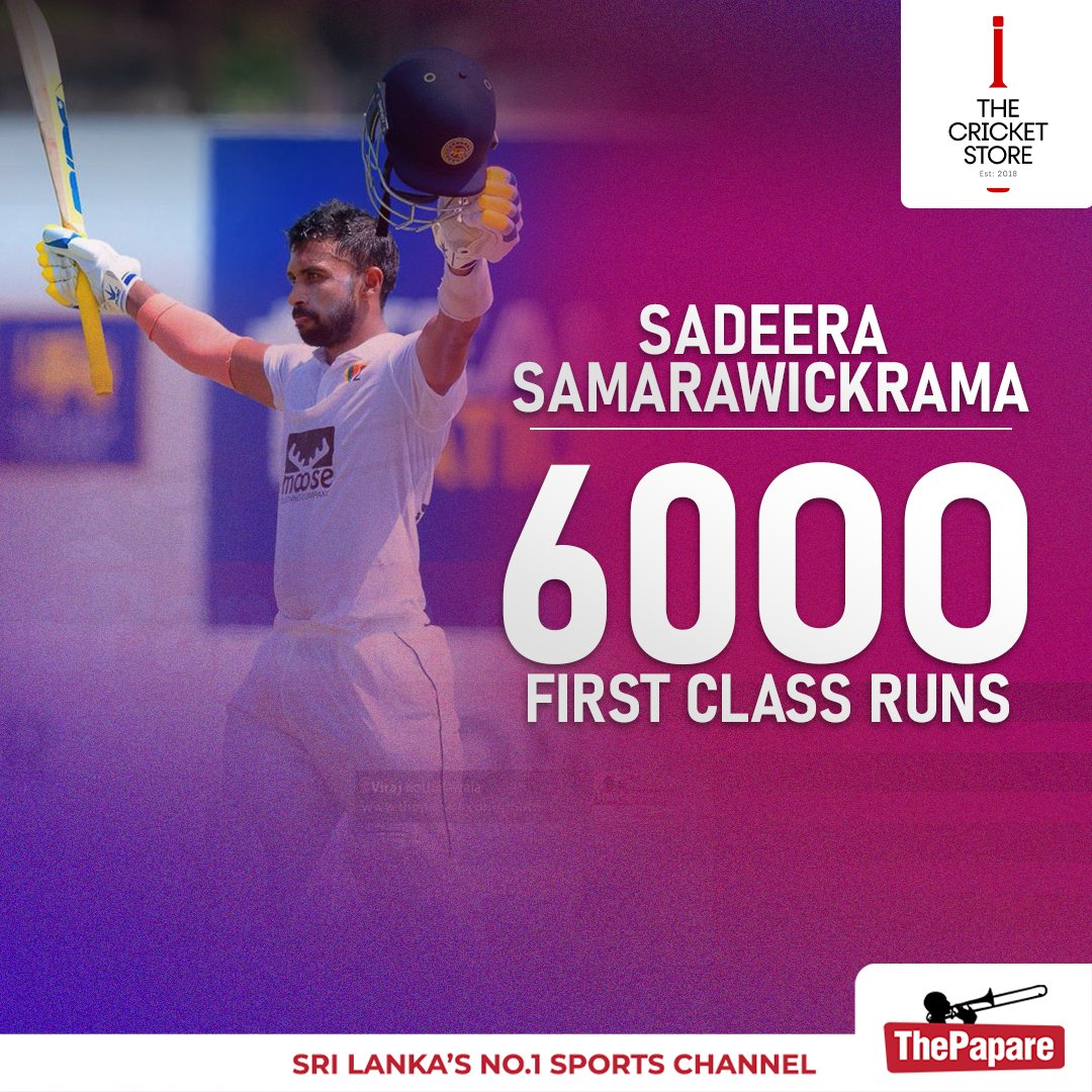 ThePapareSports's tweet image. Sadeera Samarawickrama reaches the 6000-run milestone in first-class cricket.

Coverage powered by The Cricket Store

#ClubCricket