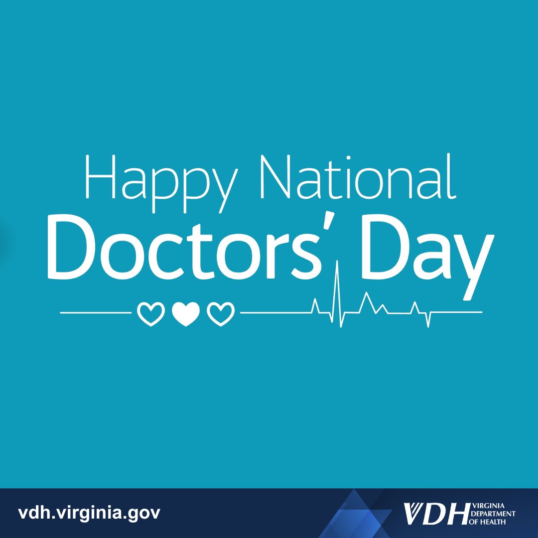 Today is National Doctors’ Day, a time to recognize physicians with respect and gratitude. We’re taking a moment to thank the doctors who bring their leadership and steady presence to public health. 

Thank you to all of our physicians at VDH and across the Commonwealth!