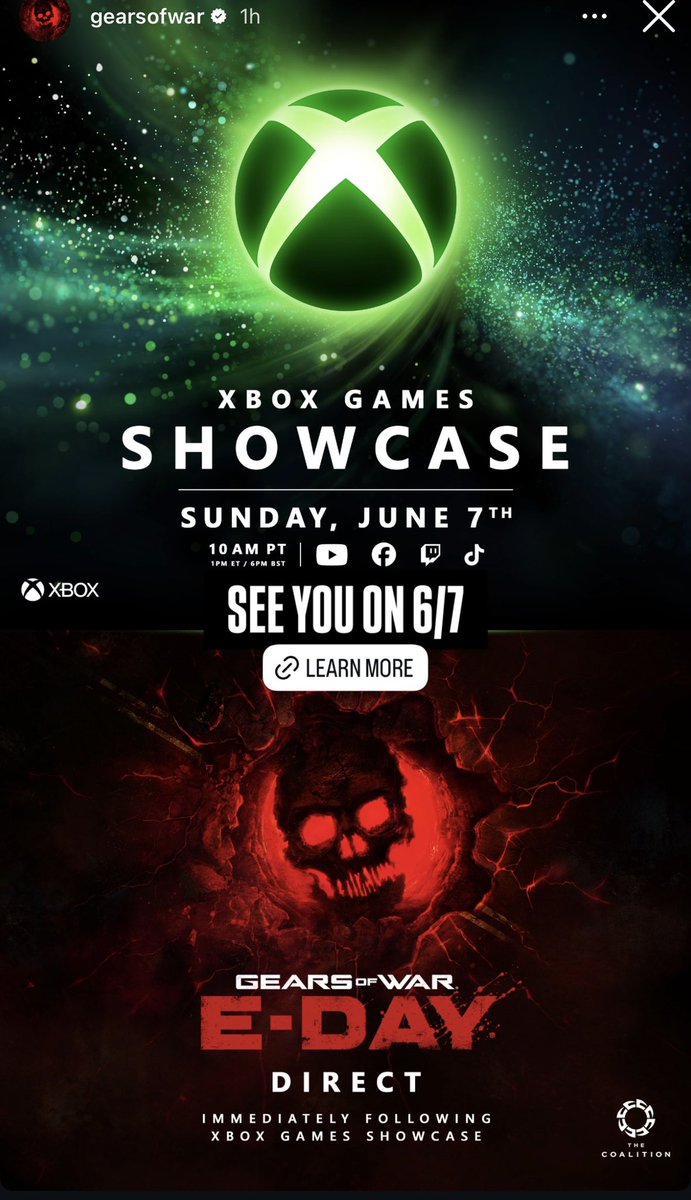 KVGTPodcast's tweet photo. Saw @GearsofWar post this! Can’t wait!! #GearsOfWar #videogames https://t.co/EymPF5xZz5