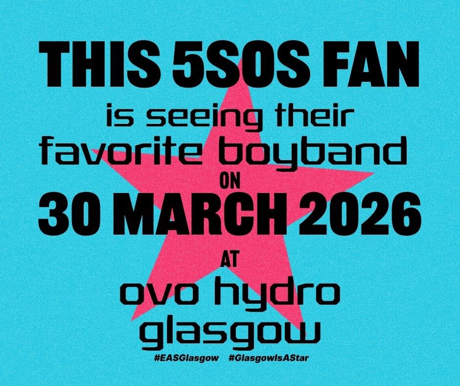 Glasgow today’s your day!! Let everyone know you’re seeing your favorite boyband tonight! ⭐️ #EASGlasgow #GlasgowIsAStar #EASTour #EveryonesAStarTour