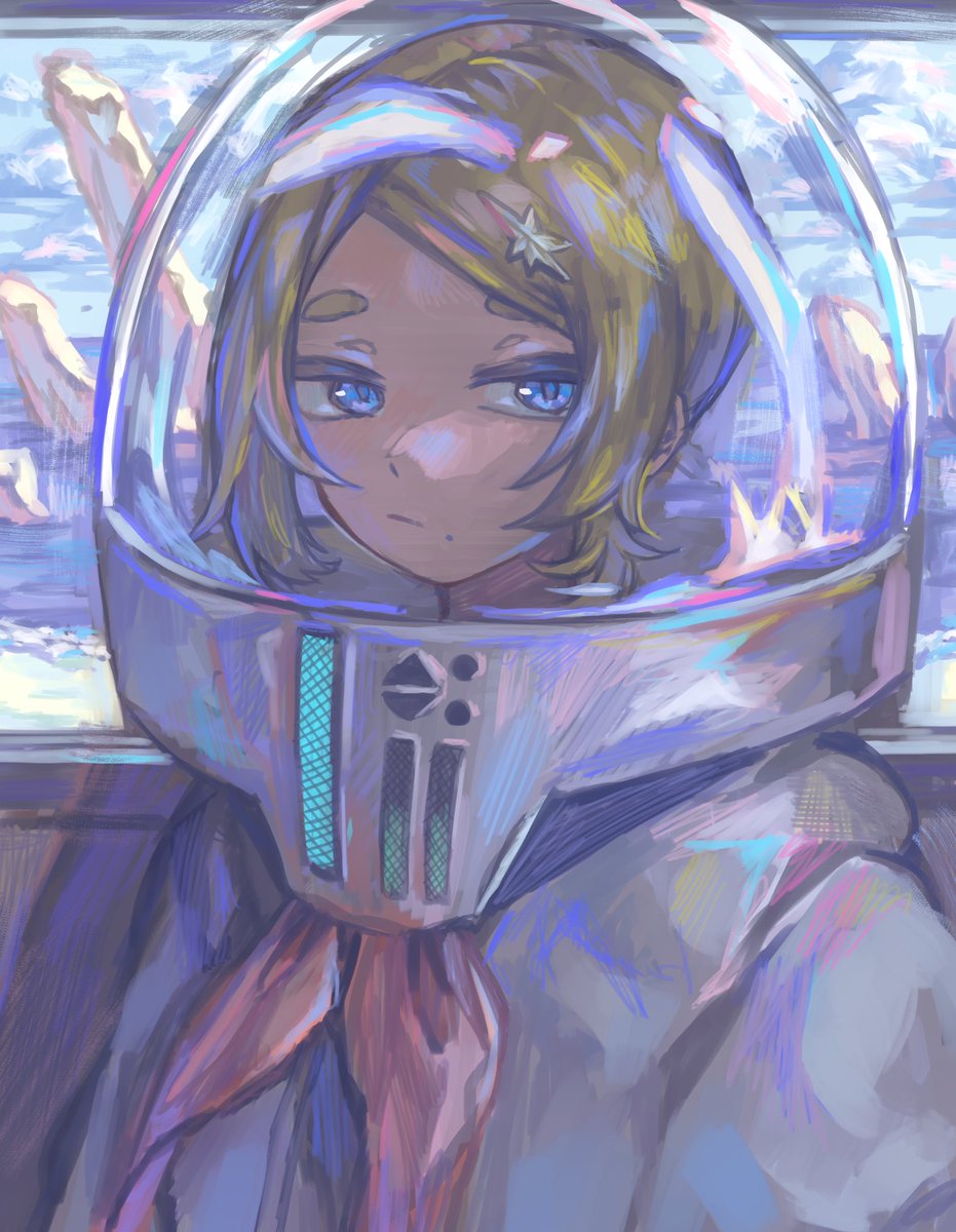 やこう　かいさん<a href="/yako__kay/">やこう かい</a> のコズミさん描かせていただきました！日常感と終末感のある世界観が素敵です！アンニュイなキャラデザもかわいい！
