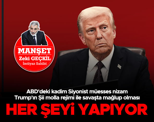 🔴MANŞET- Gazetemiz İmtiyaz Sahibi Zeki Geçkil, aktüel gelişmelere dair değerlendirmelerde bulundu. 
▪️Trump'ın Şii molla rejimi ile savaşta mağlup olması için her şeyi yapıyor
▪️Suriye ya Türkiye'nin ya İsrail'in sonunu getirecektir
▪️Yeter ki rejim ayakta dursun…
▪️Oysa hak ve