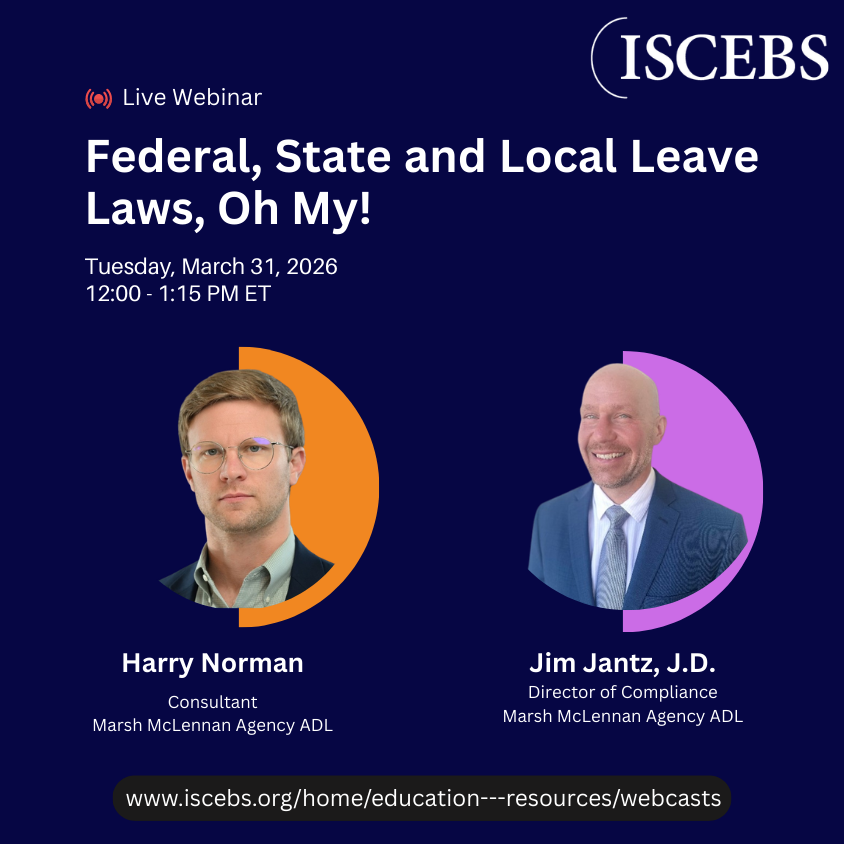 ISCEBS's tweet image. Keeping up with leave laws shouldn’t feel like navigating a maze, but for employers, it often does. 

Last chance to join us tomorrow: iscebs.org/home/education… 

#HRCompliance #LeaveManagement #FMLA #ADAAA #PWFA #WorkplaceCompliance #CEBS #CEBSgoals #ComplianceAlliance